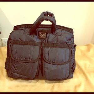 7 A.M Navy and Black diaper bag 3 piece set